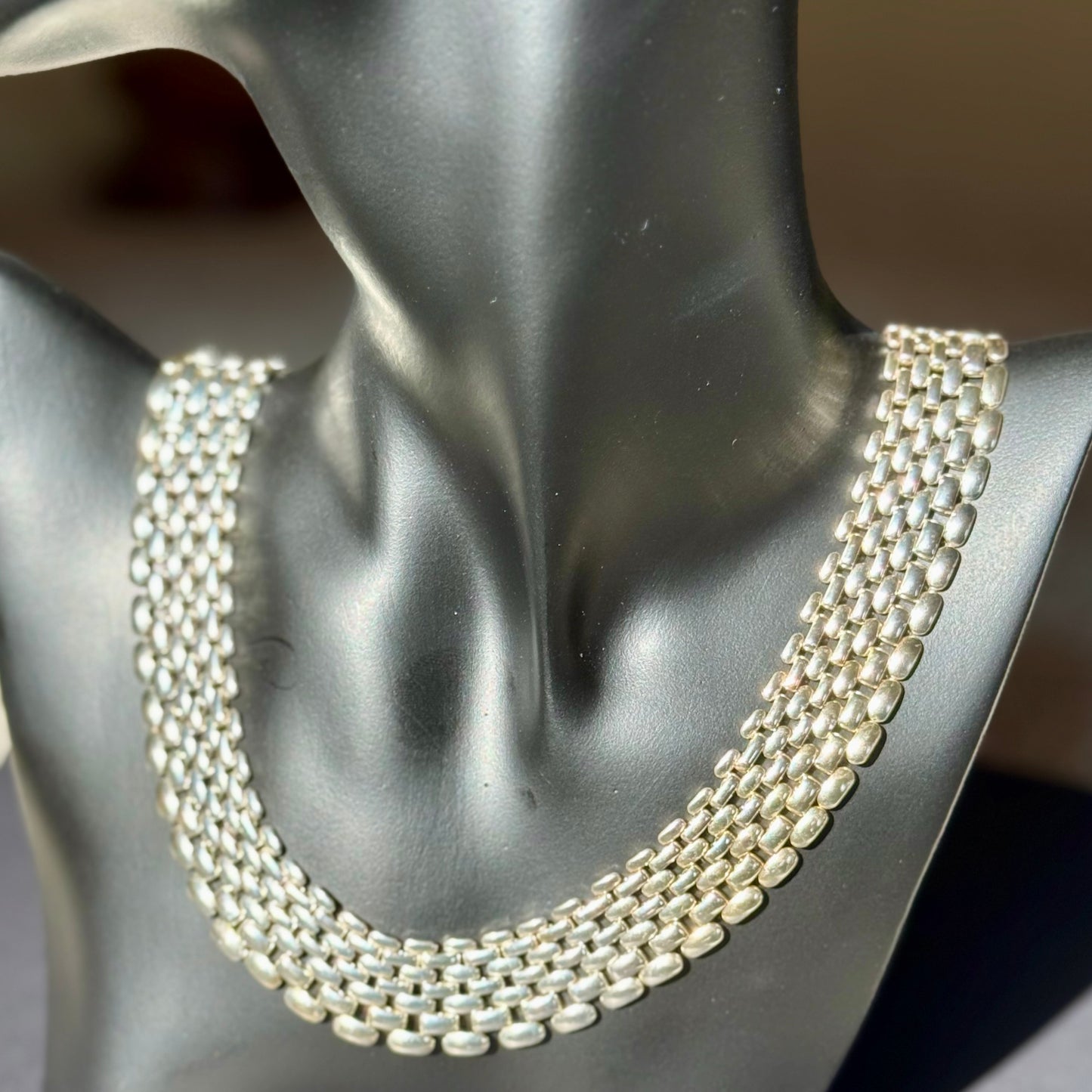 Vintage Avon Silver Plated Panther Necklace