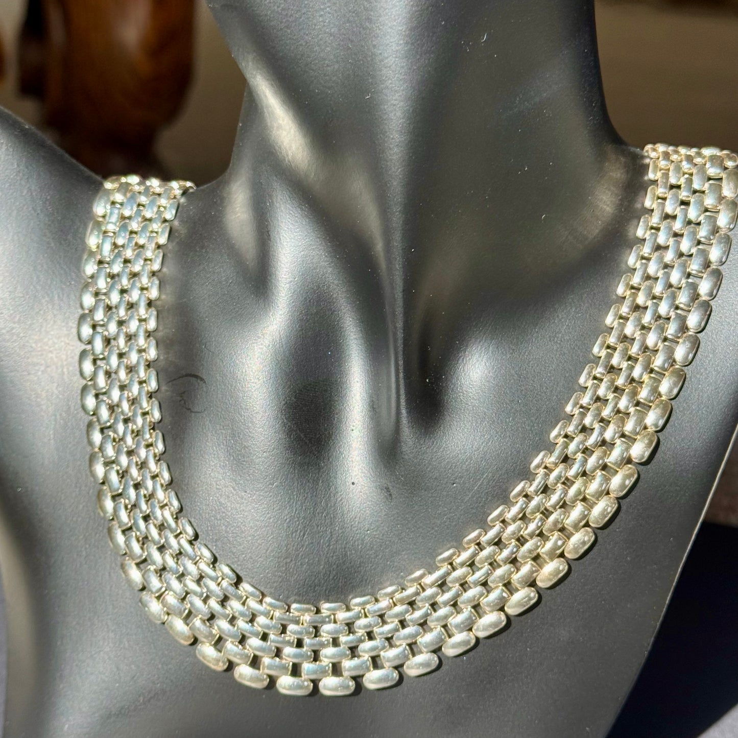 Vintage Avon Silver Plated Panther Necklace