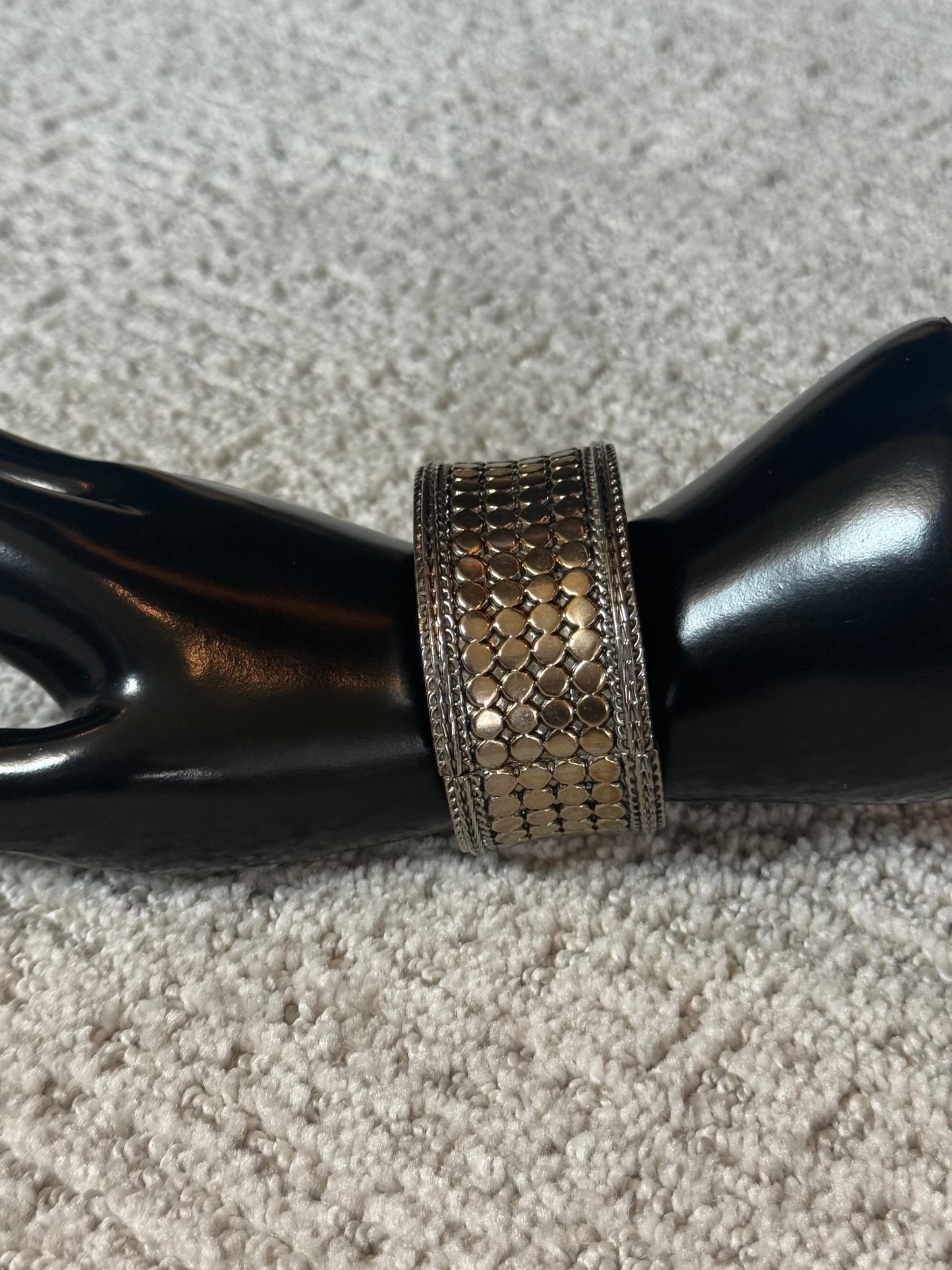 Silver and Gold Toned Clamp Bracelet