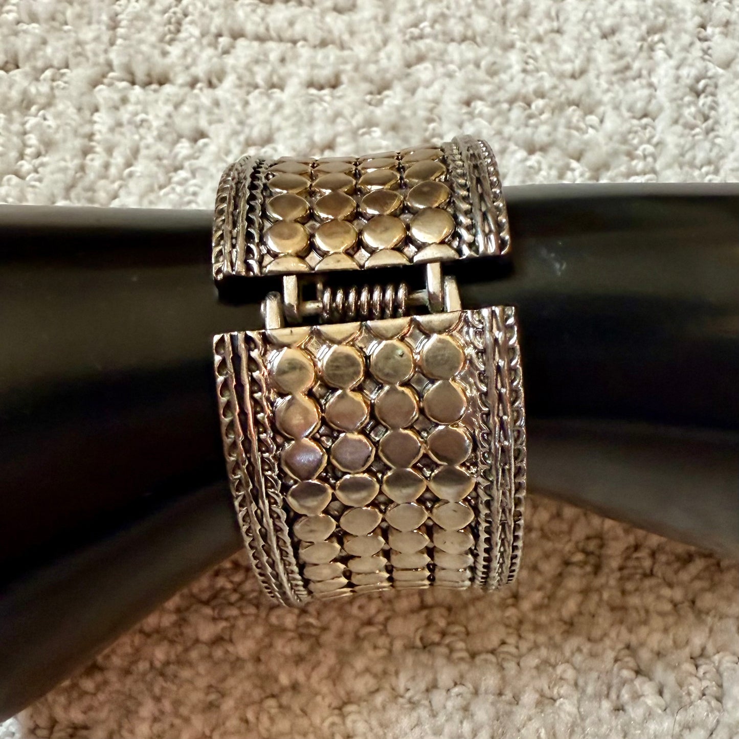 Silver and Gold Toned Clamp Bracelet