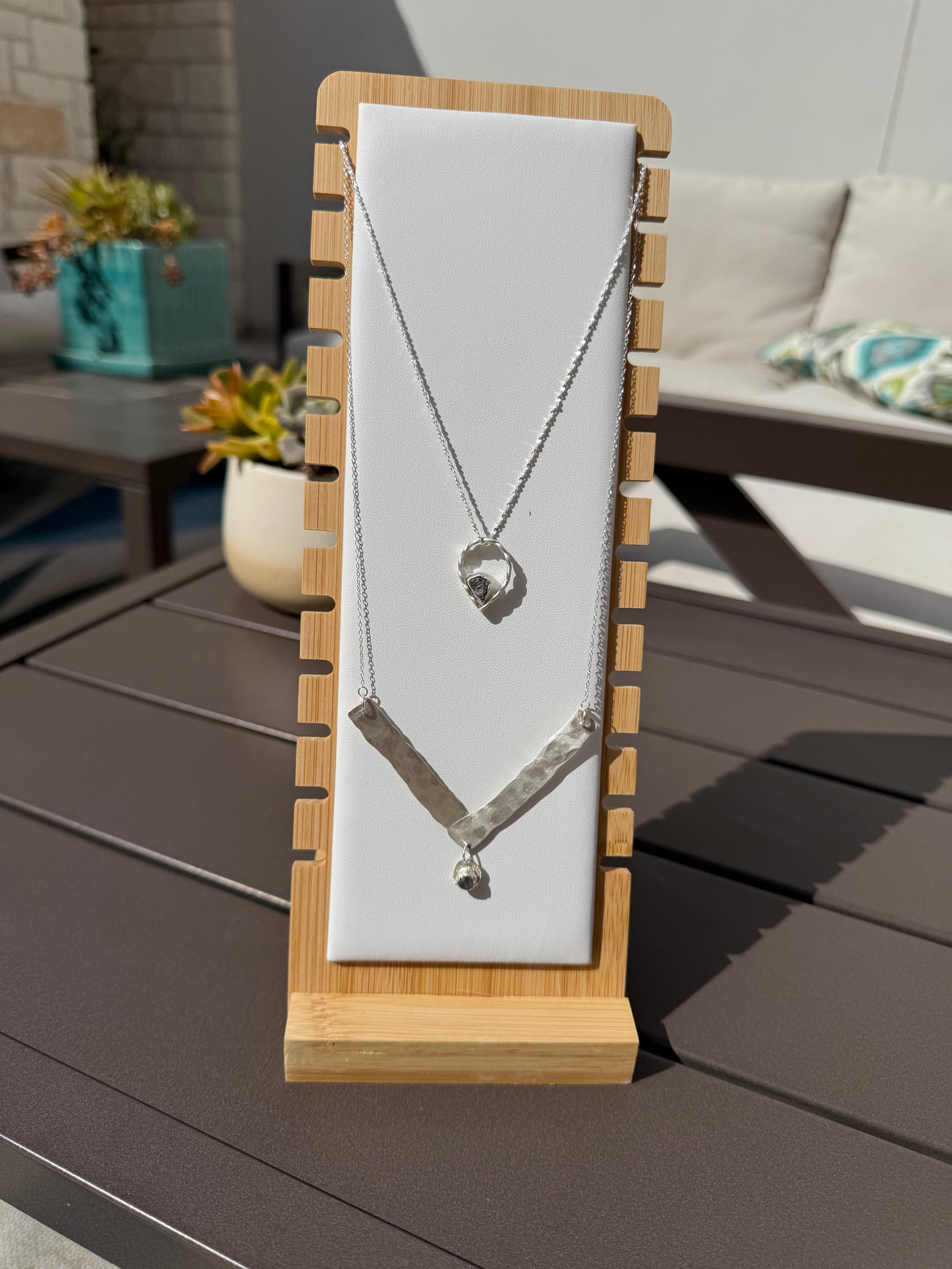 Teardrop Necklace with Uncut Black Diamond