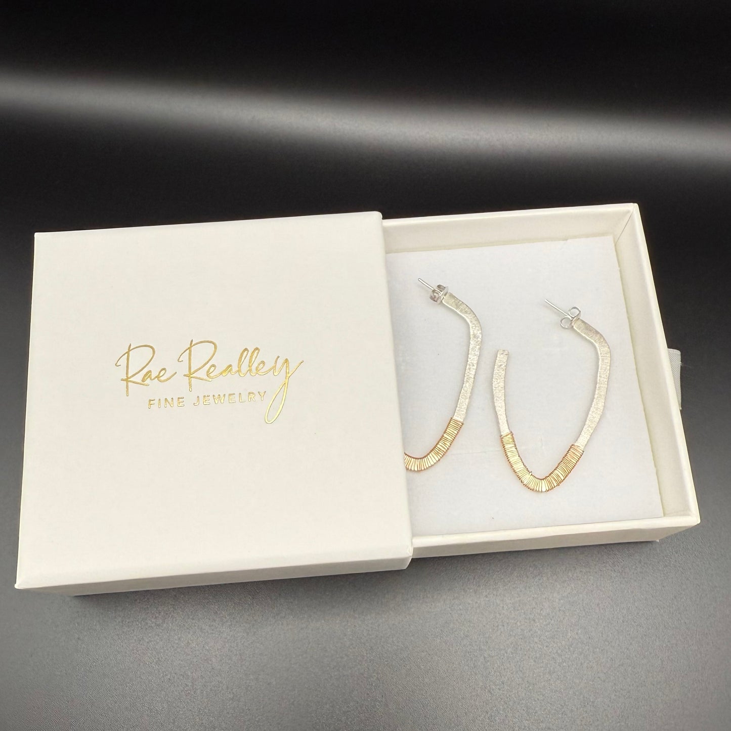 Mixed Metal Textured Hoop Earrings