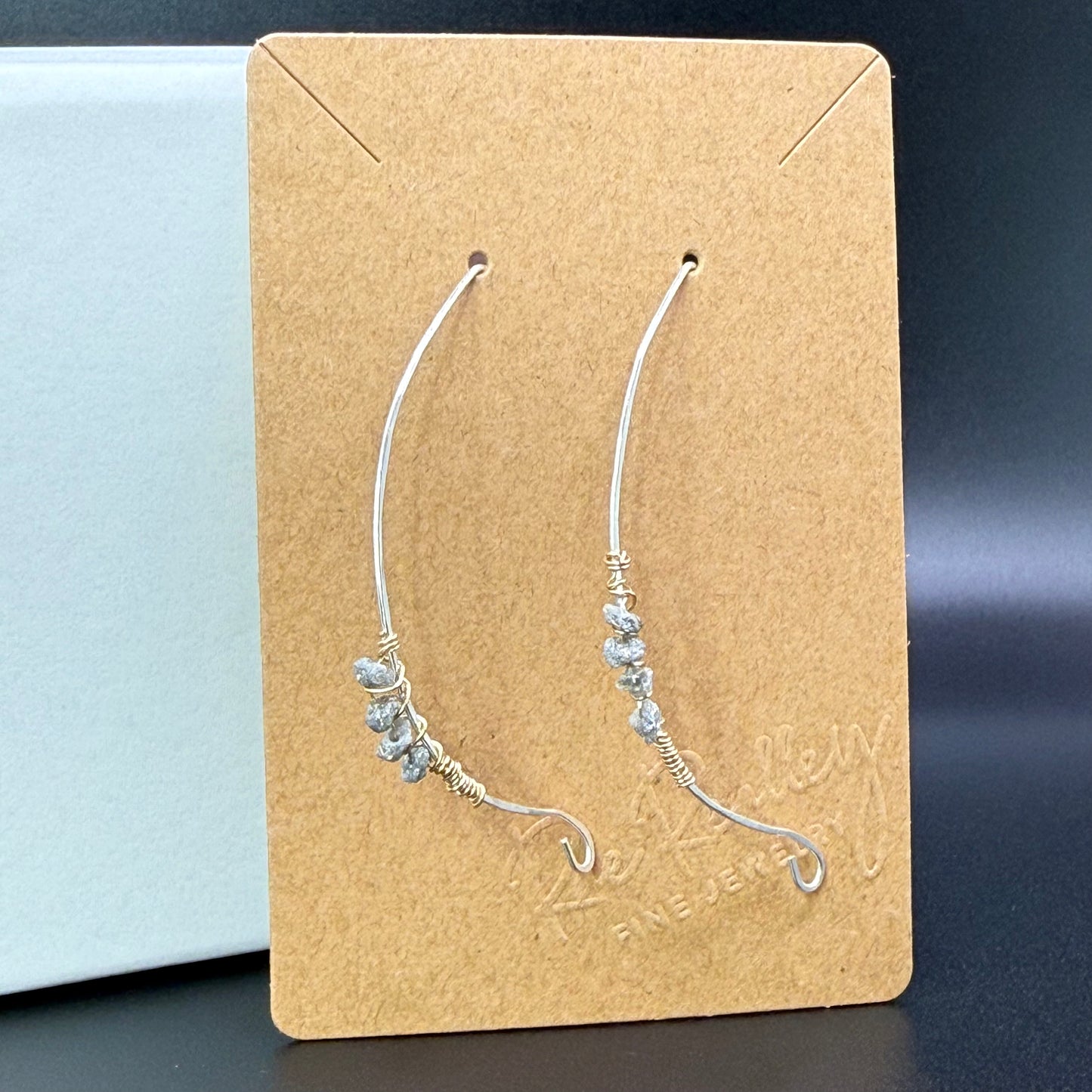 Lightweight Hoops with Uncut Black Diamonds