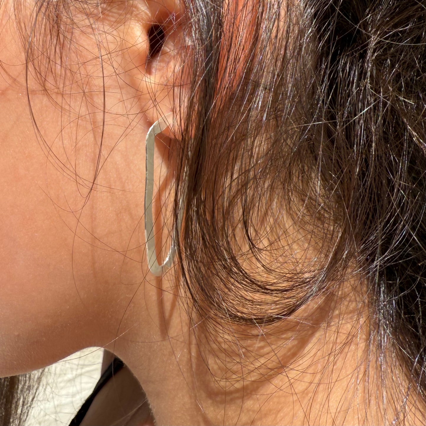 Elongated Hoop Earrings
