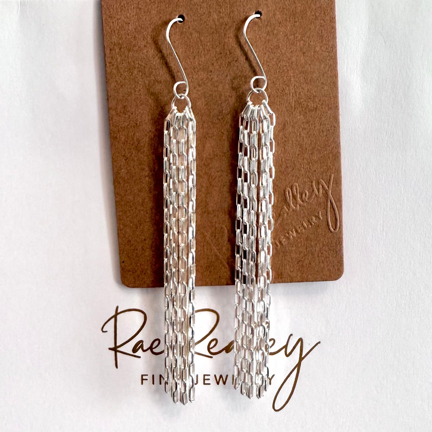 Diamond Cut Cascade Chain Earrings