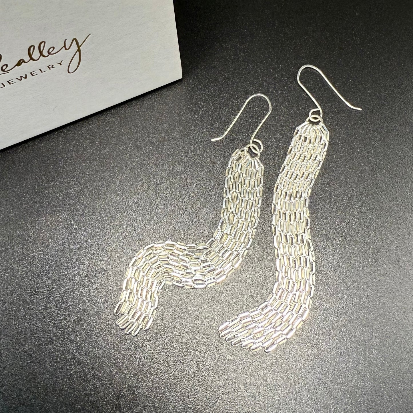 Diamond Cut Cascade Chain Earrings