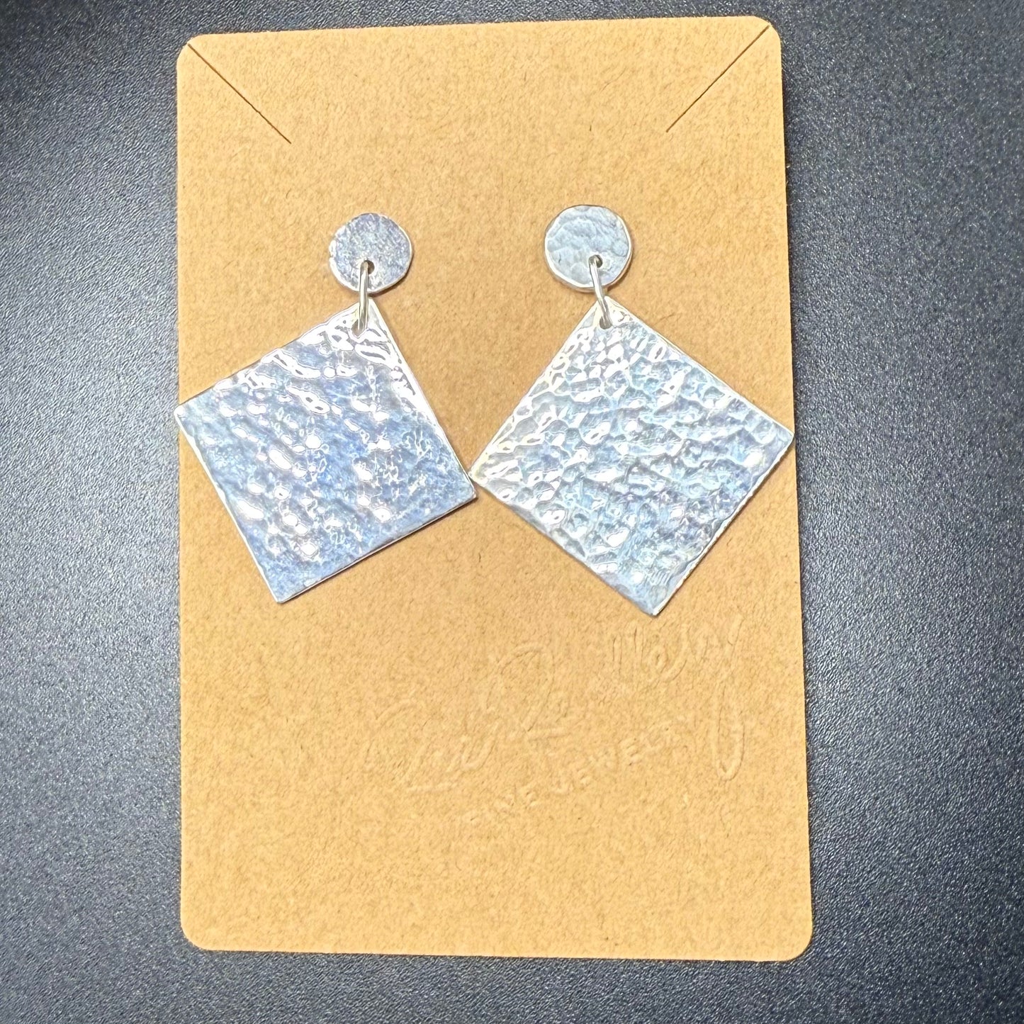 Hammered Square Statement Earrings