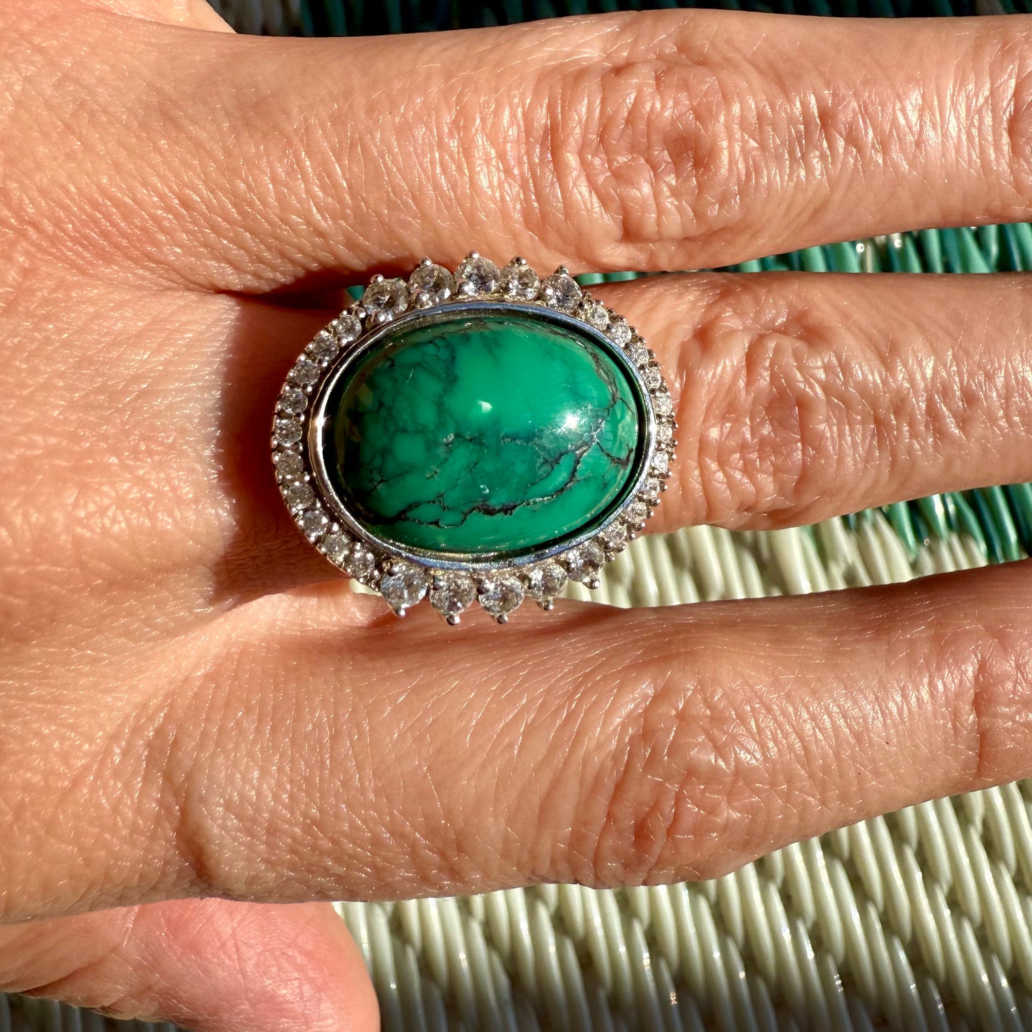 Vintage Joseph Esposito Turquoise Halo Ring
