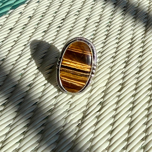 Vintage Sterling Silver Tiger's Eye Ring