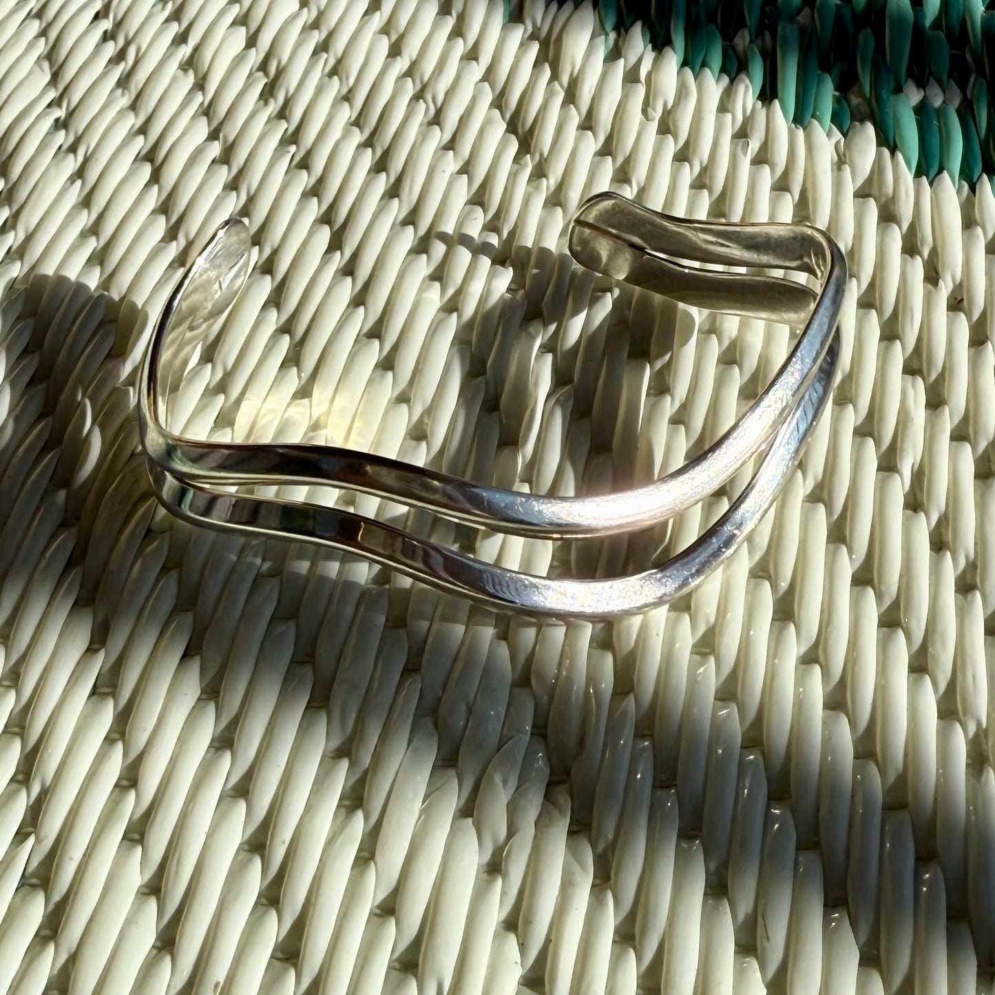 Vintage Sterling Silver Wave Cuff Bracelet