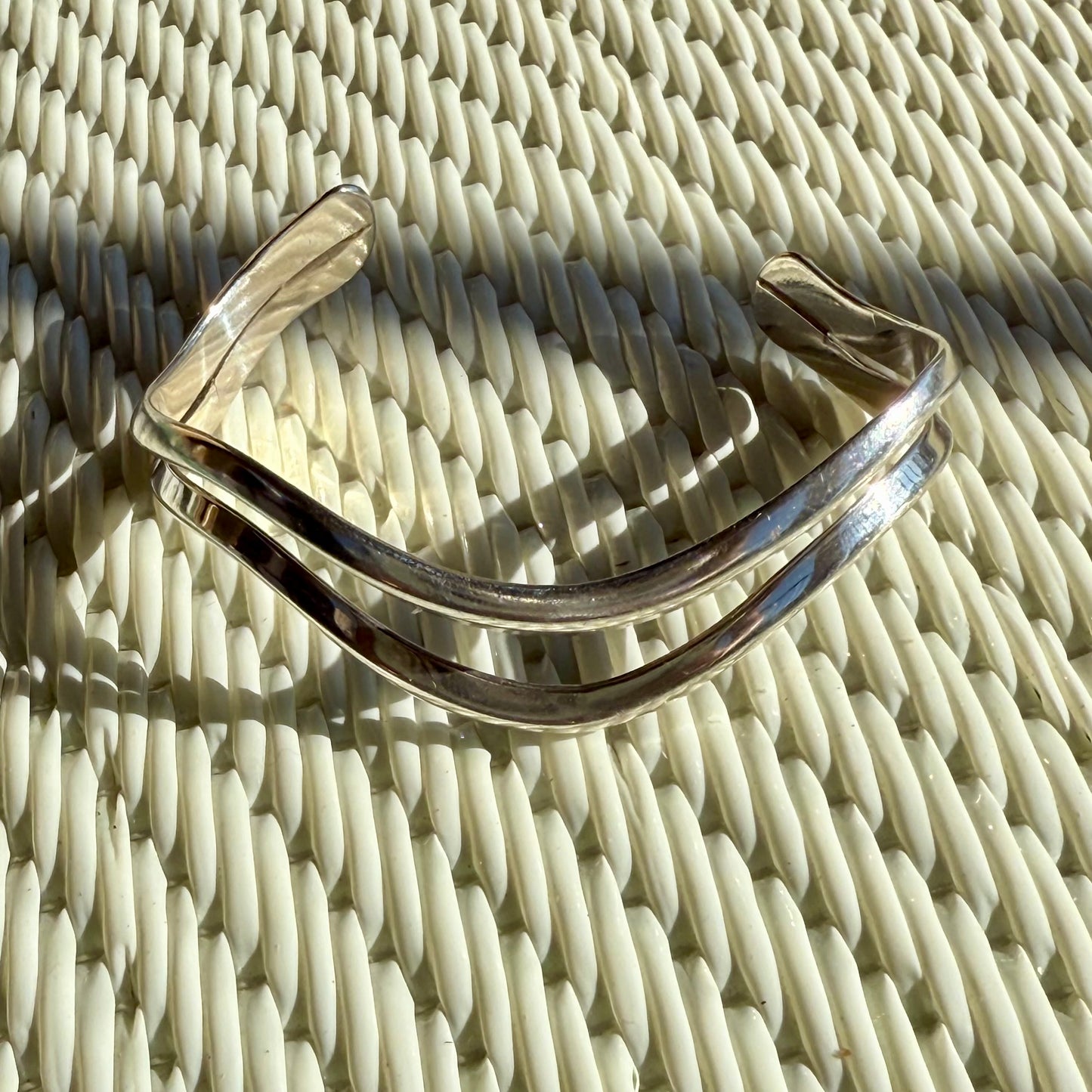 Vintage Sterling Silver Wave Cuff Bracelet