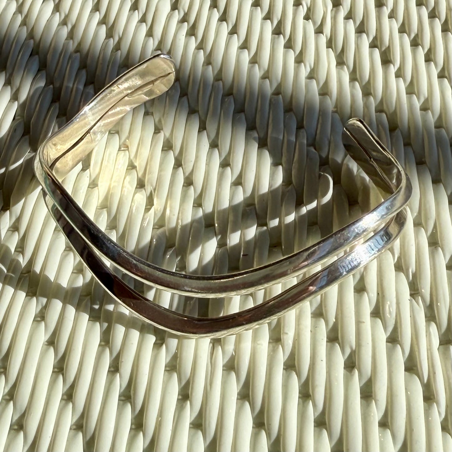 Vintage Sterling Silver Wave Cuff Bracelet