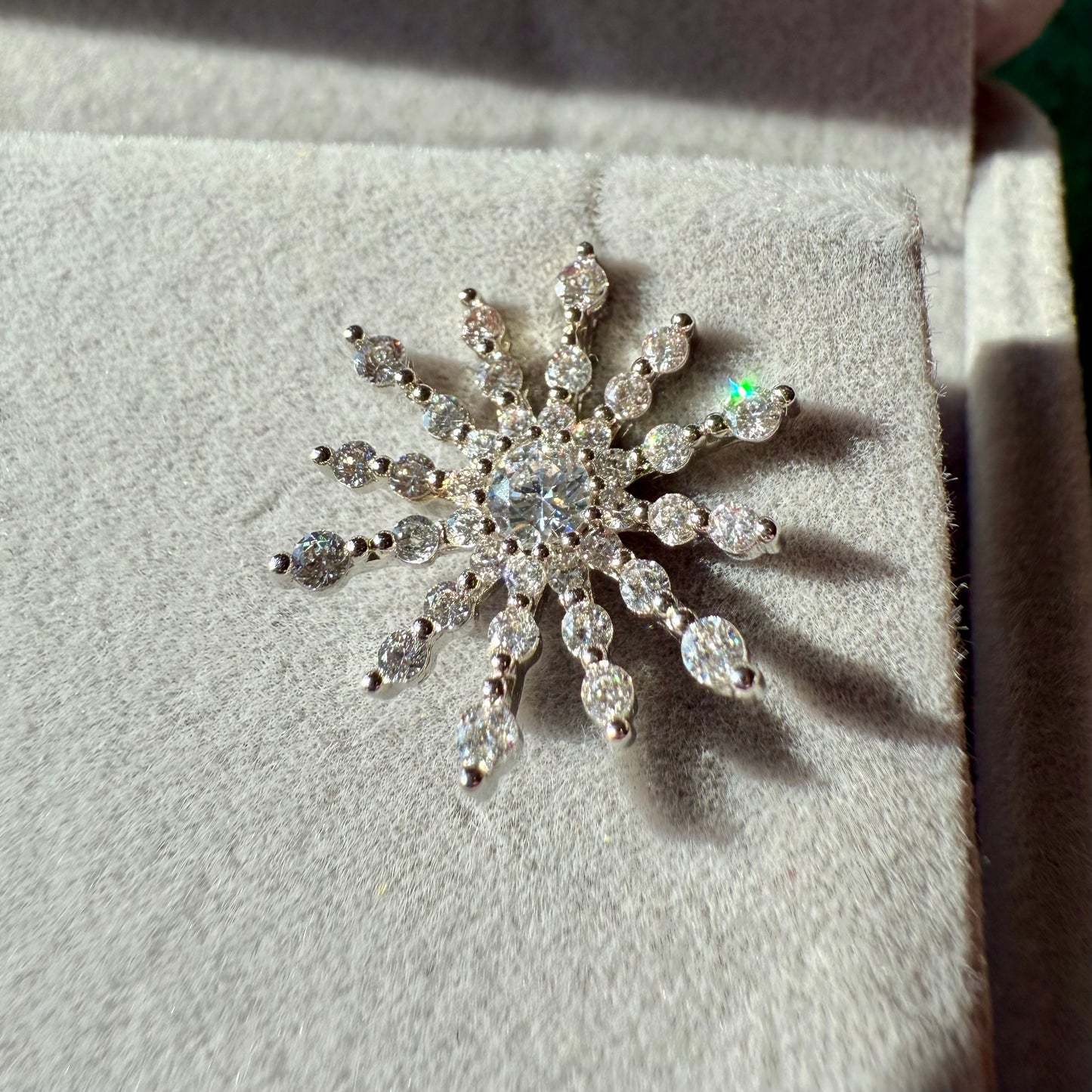 Sterling Silver Crystal Snowflake Stud Earrings